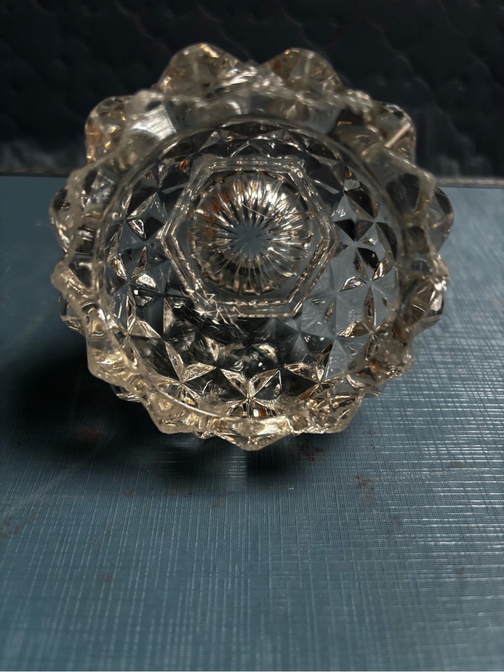 Antique 1850’s FLATTENED SAWTOOTH Flint Glass Master Salt - Picture 7 of 8
